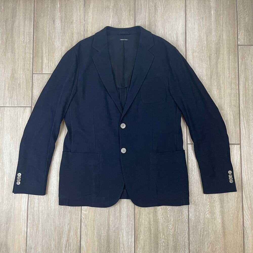 Giorgio Armani Upton Blazer Mens 44 Navy Linen Viscose Made Italy Jacket